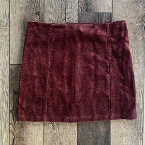 Ashley Mason Burgundy Corduroy Skirt XS